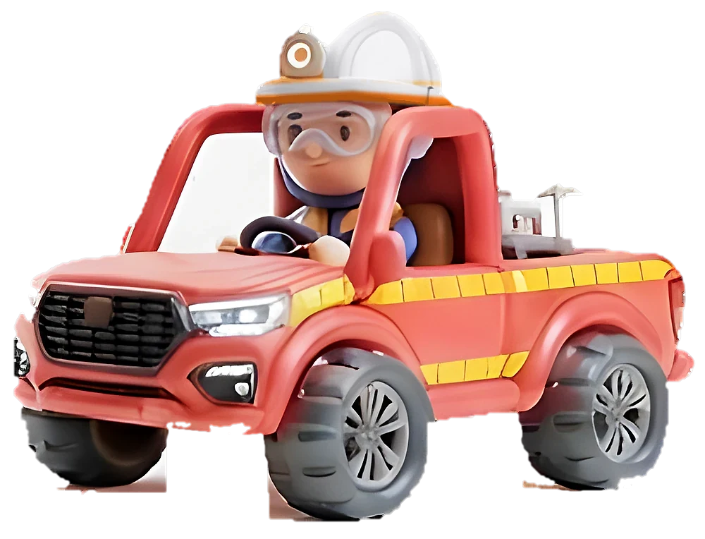 Render 3D de la camioneta Cinxeles en una página web