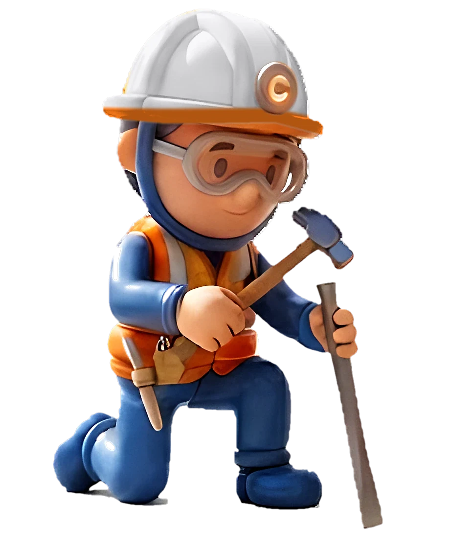 Minero de Cinxeles trabajando con martillo y cincel